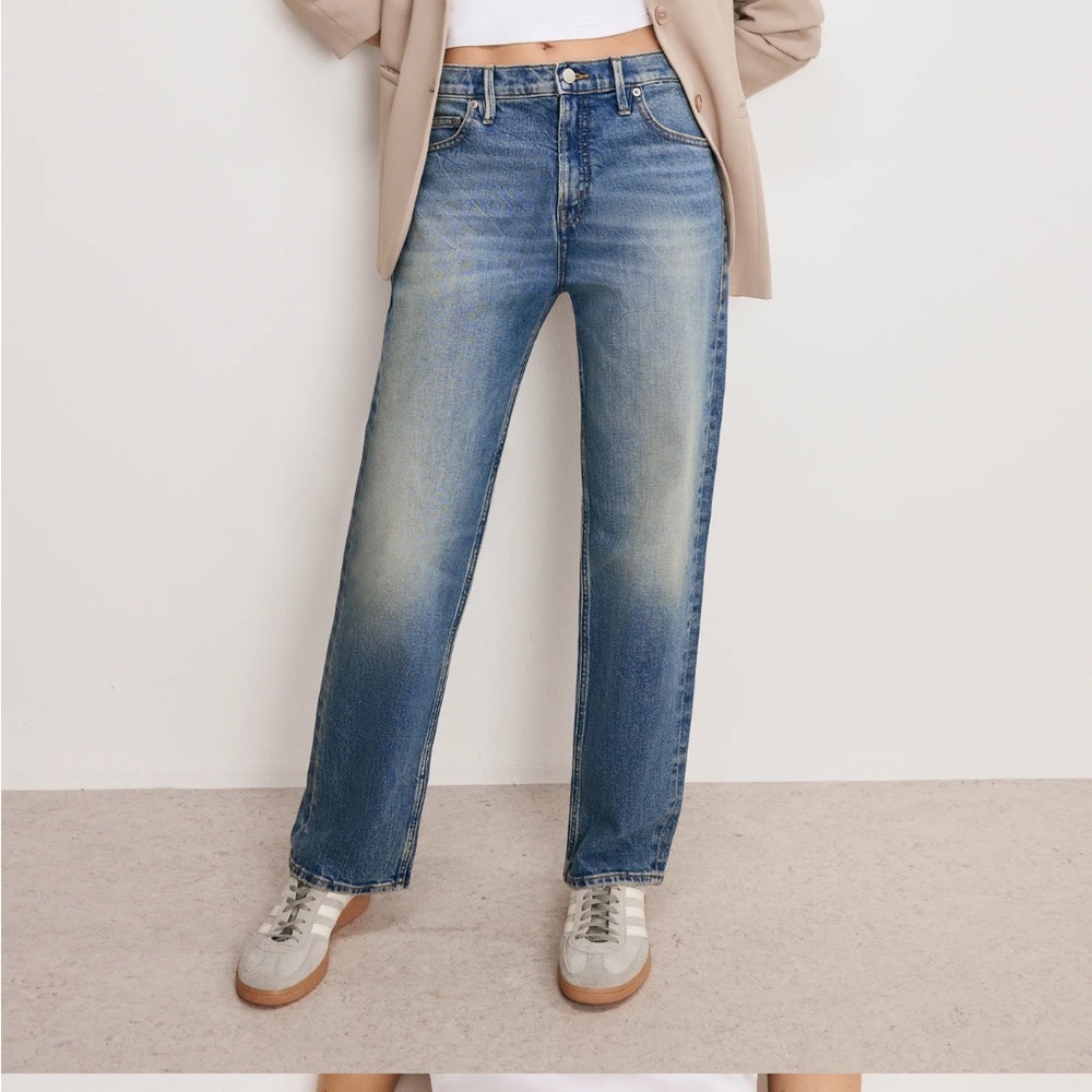 Good American Mid-Rise Straight Leg Jean GICOC235T Indigo260 Size 15